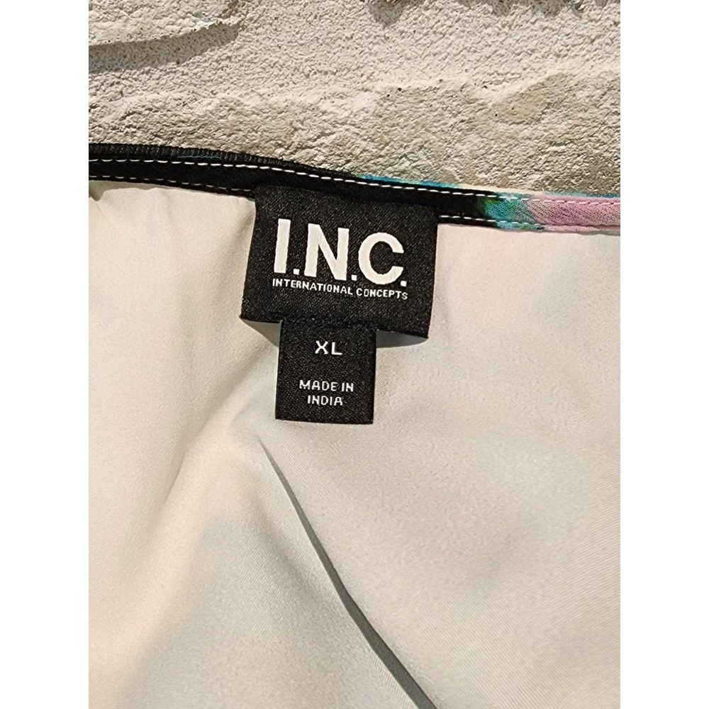 International Concepts Women's Ruffle-Trim Apron-Neck Tank XL Meera Abstract NWT - Picture 5 of 6